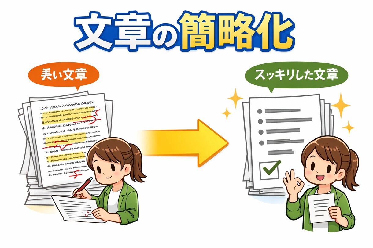 文章を簡潔にします 内容の多い文章を簡略化して見やすくします‼ イメージ1