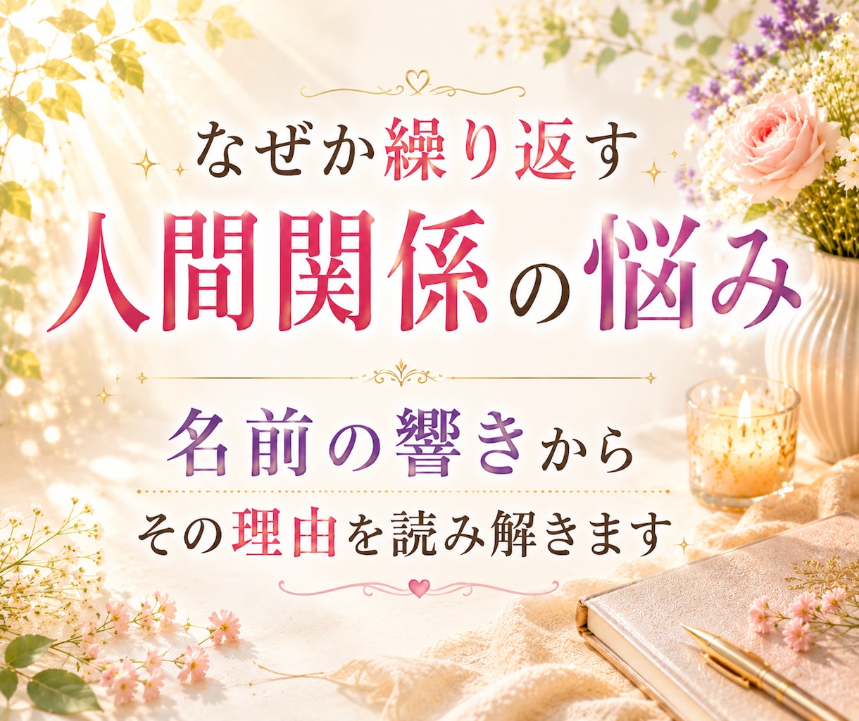 人間関係の悩みを名前の響きから読み解きます あなたらしく生きるヒントをお伝えします イメージ1