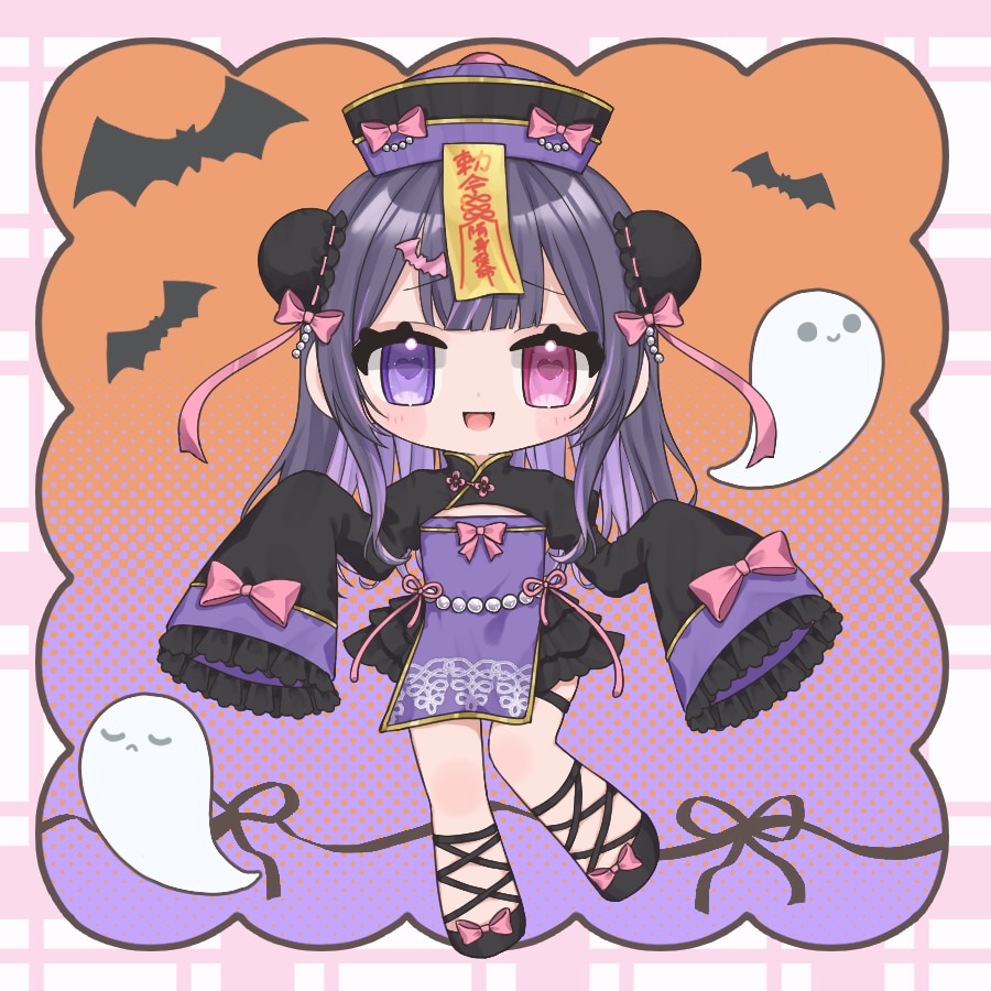 当日納品可能❗️可愛いハロウィンキョンシーかきます 商用利用⭕️背景付きのデフォルメハロウィン量産です！ イメージ3