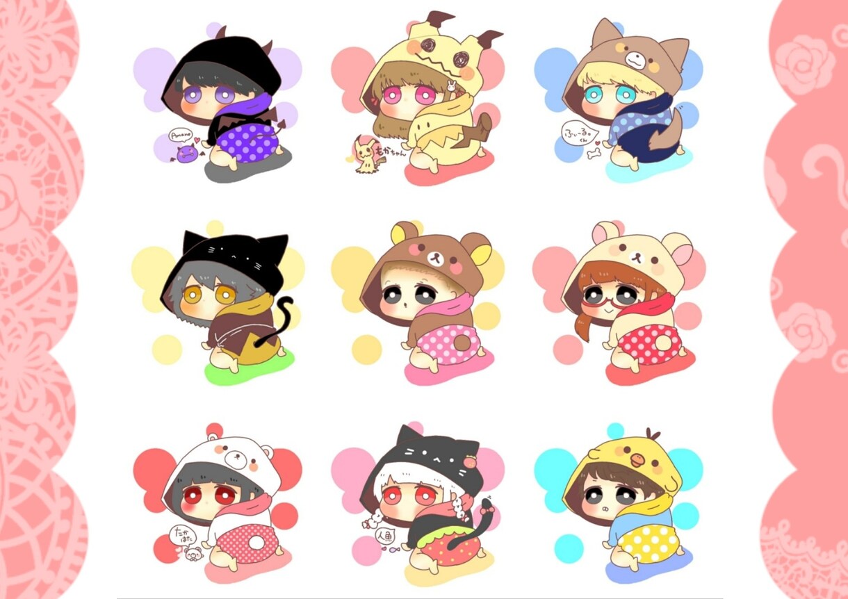 好きなパーカー着せよう！赤ちゃん風アイコン描きます 【大好評！】【Thank you♡おまけ付き】 イメージ5