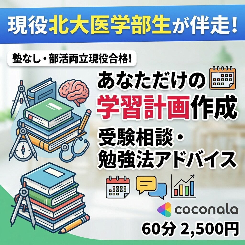現役北大医学部生が一緒に学習計画を作ります 合格の鍵は神授業でも神教材でもなく地道なスケジュール管理！ イメージ1
