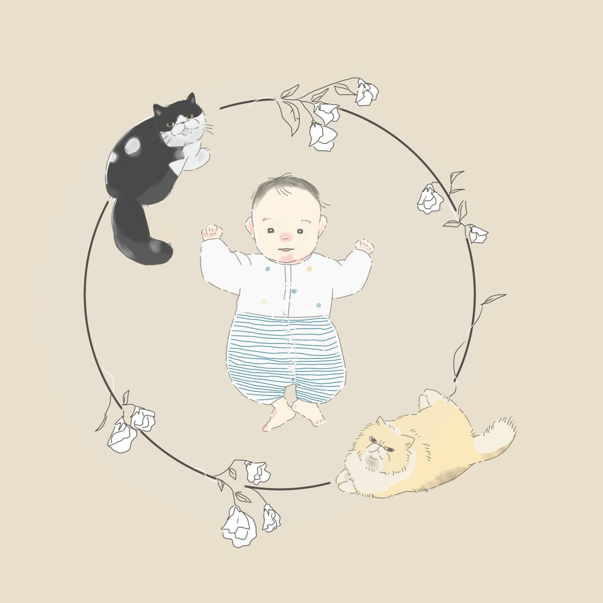 商用OK！ふんわりおしゃれなイラスト描きますます アイコン、挿絵、子供、家族、お好きな写真をイラストに！ イメージ6