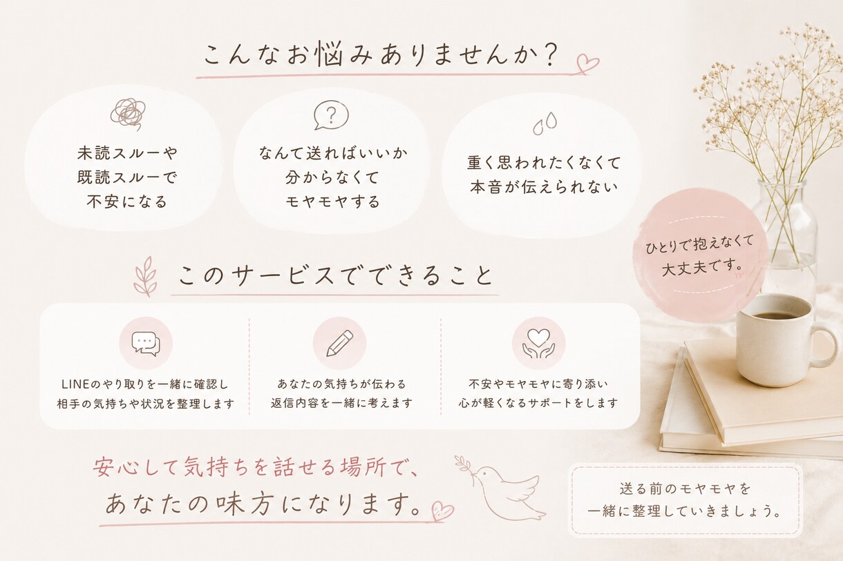 初めての方　重く見えないLINE添削します そのLINE、送る前に一緒に確認します イメージ2