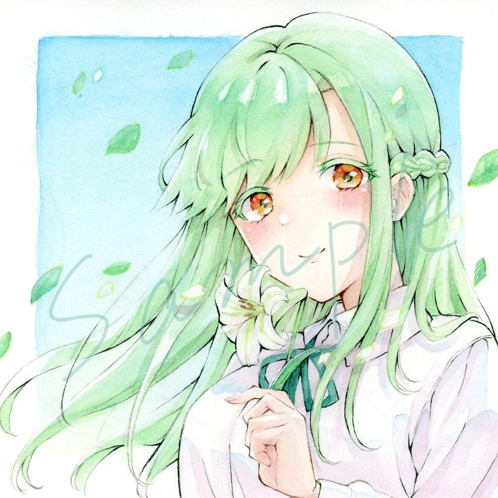 透明水彩で優しい雰囲気のSNSアイコンを作成します 原画納品も可！プレゼントにも！ イメージ3