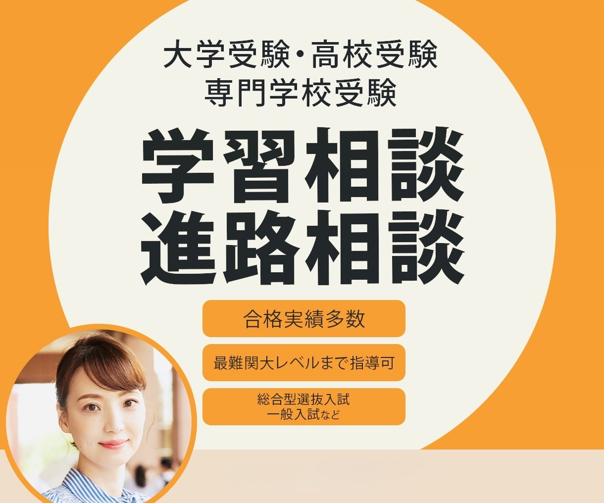 学習相談/進路相談/学習コーチング指導します 合格実績多数指導歴26年トップ講師が的確なアドバイスします！ イメージ1