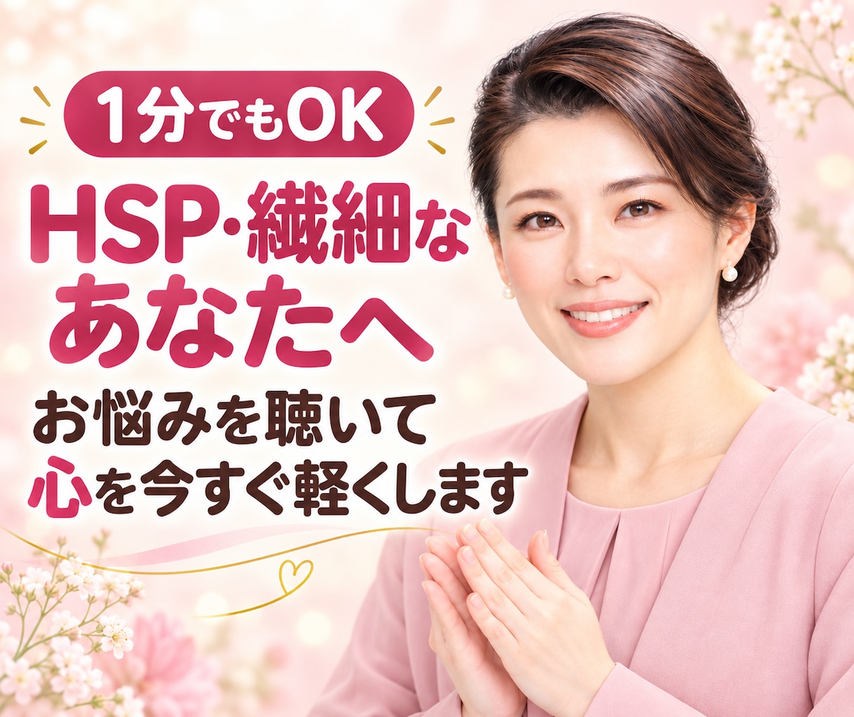 1分でもOK　HSP繊細なあなたのお悩み聞きます まとまらない気持ちも、やさしく受け止めます イメージ1