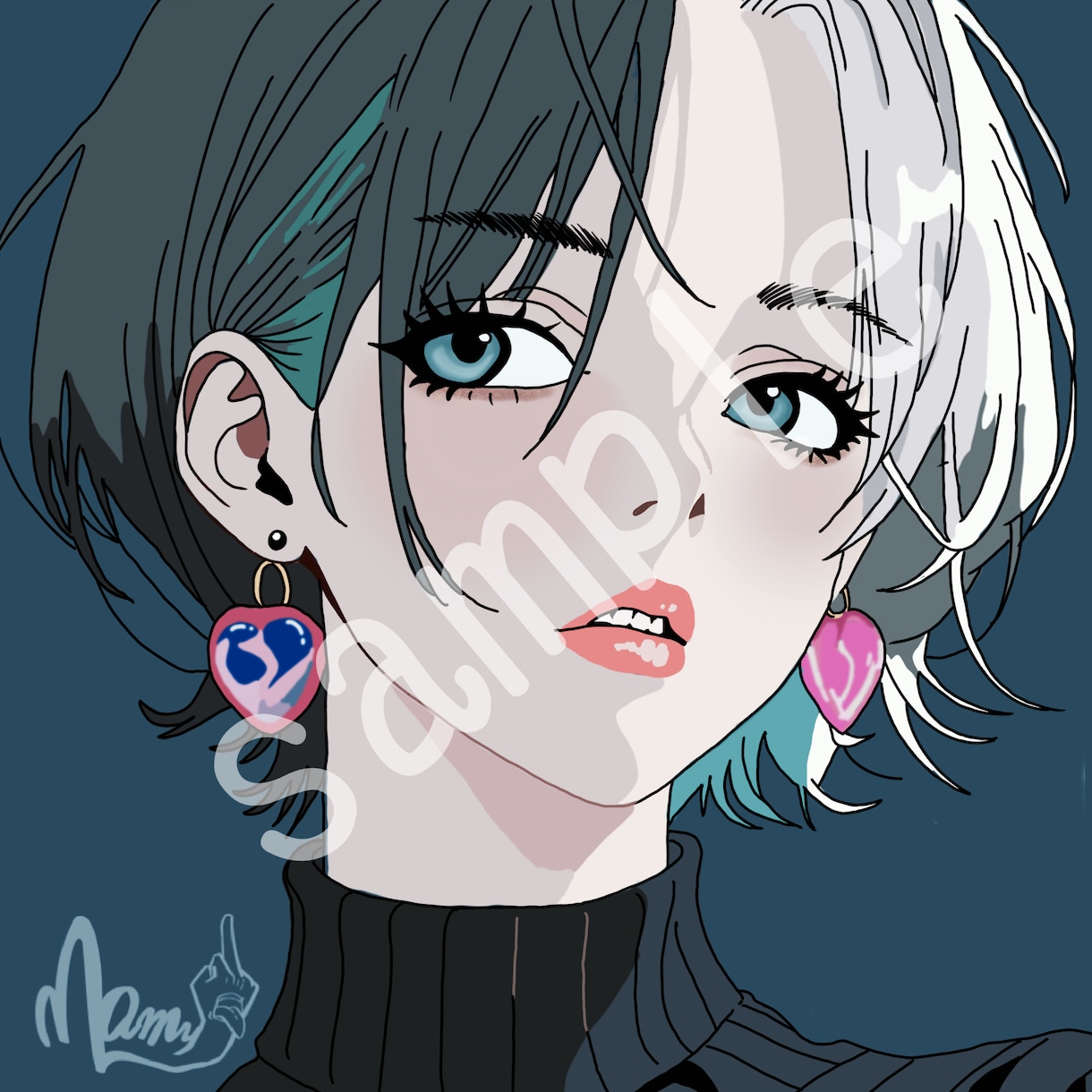 写真を元に似顔絵を描きます プレゼント･アイコン用にオススメです！ イメージ2