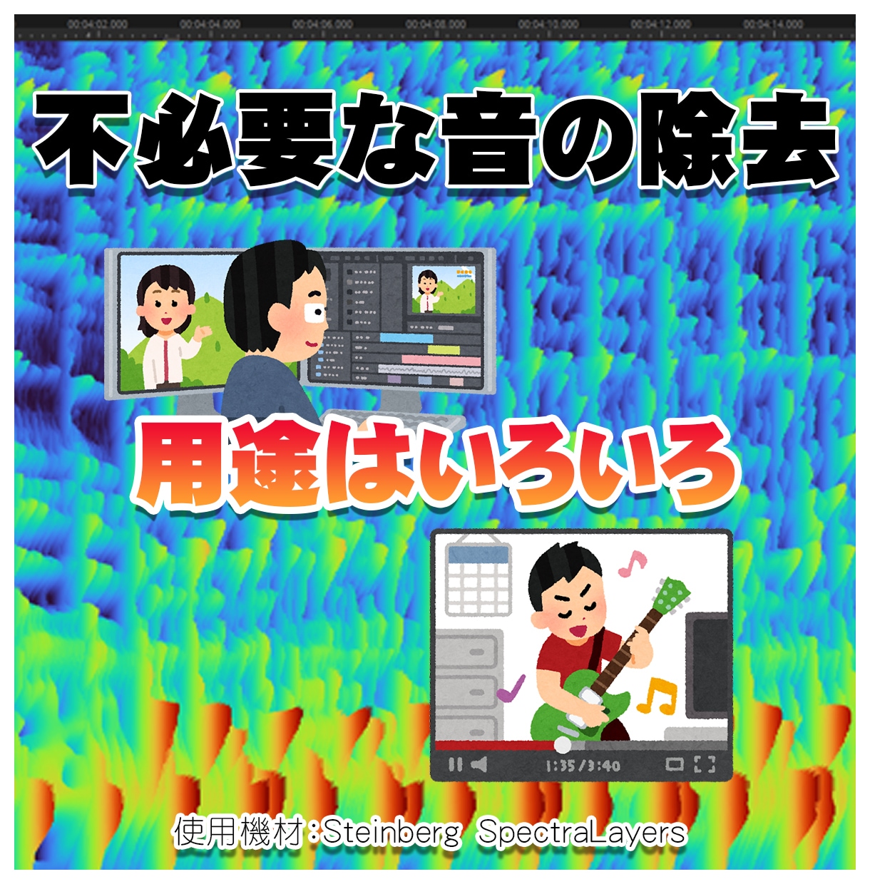 素材音声から不必要な音の除去をします 【動画内の雑音消しなど用途はいろいろ】 イメージ1