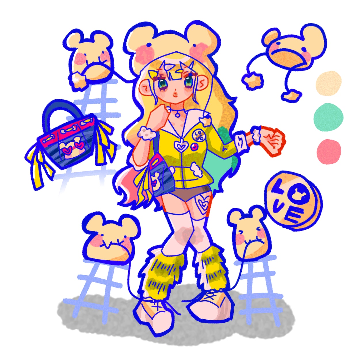 キャラ立ち絵(全身)お描きします 現IRIAMライバー 元歌い手が寄り添ってイラスト描きます イメージ2