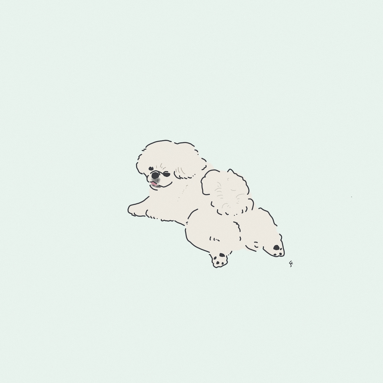わんちゃんねこちゃんのデジタルイラスト描きます あなたのかわいいペットをシンプル線画で描かせてくださいᐝ イメージ1