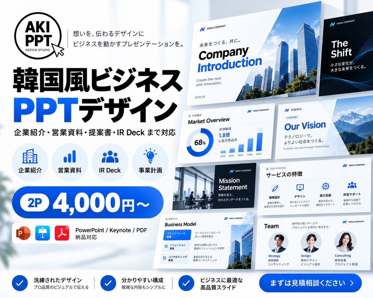 PowerPoint資料をデザインしますます 企業紹介・営業資料・提案書を美しく仕上げます イメージ1