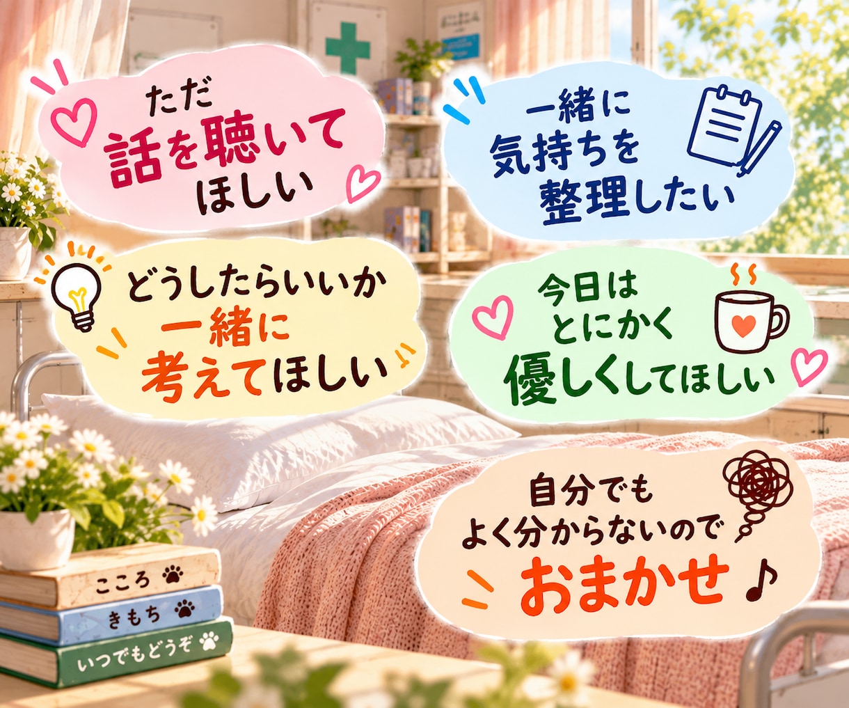 大人も｜心の保健室・ただ今ベッド空いてます 頑張れない日もありますよ｜ここで少し心を休ませませんか？ イメージ9