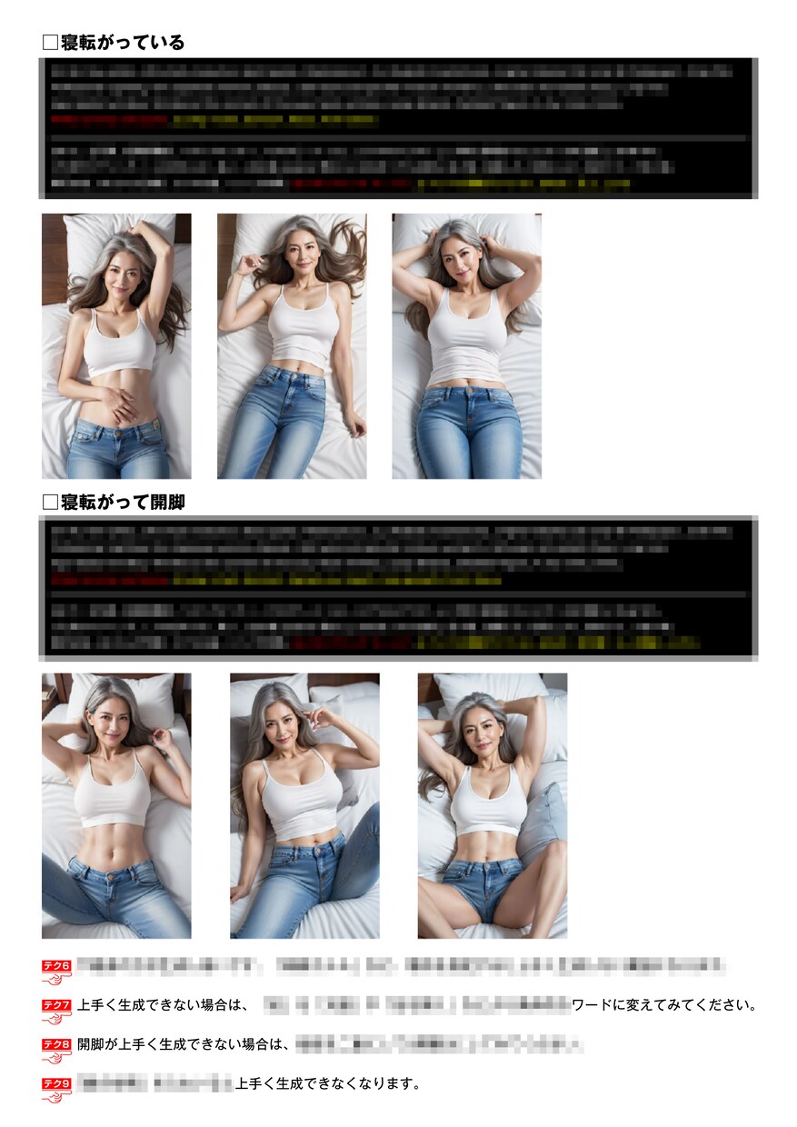 特別なポーズのAI美女生成プロンプトを販売します グラビアのような動きのある特別なポーズが生成できます イメージ5