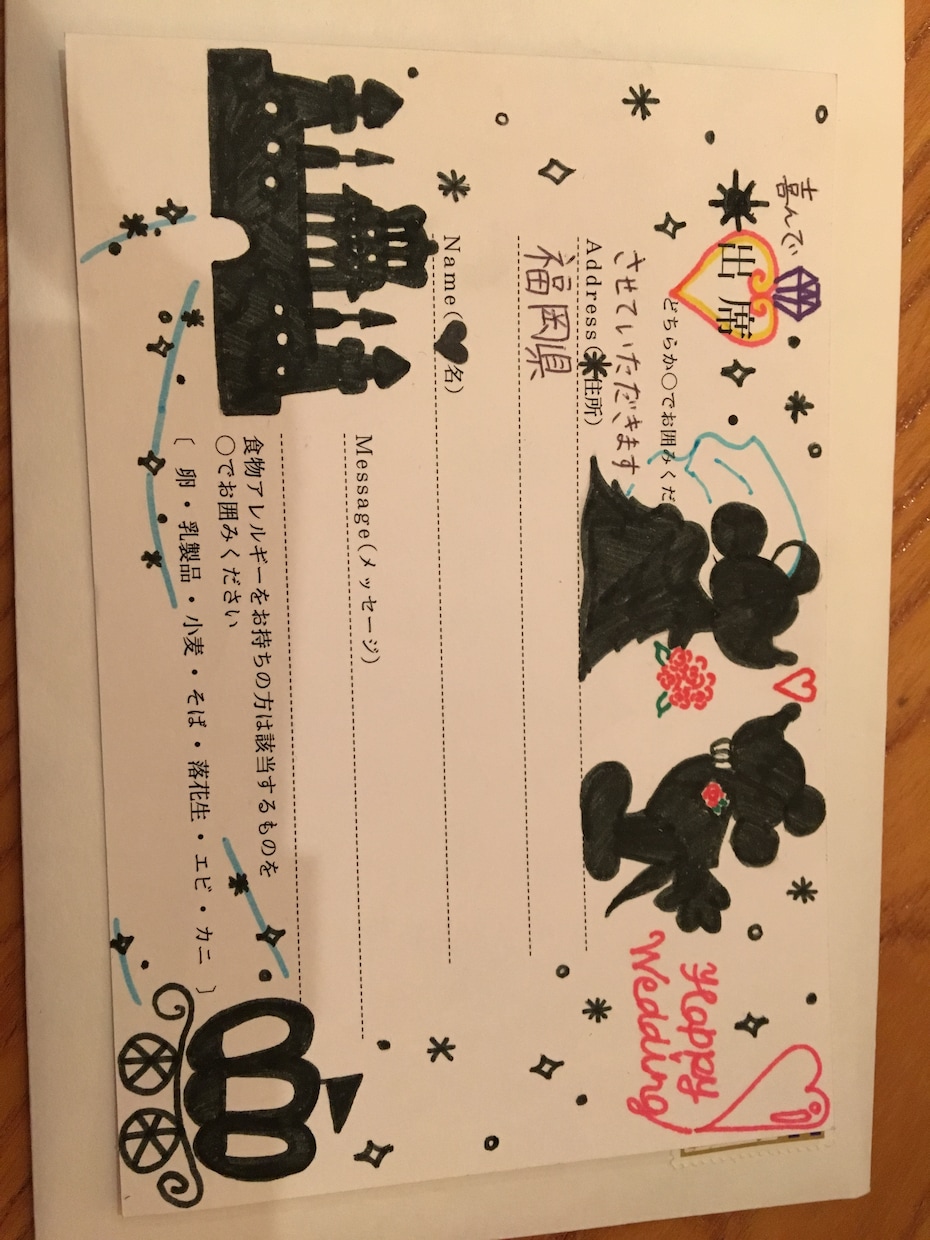 結婚式の返信ハガキをご希望のデザインで作ります 結婚式の返信ハガキを他の人と違う仕上がりにしたい方へ イメージ2