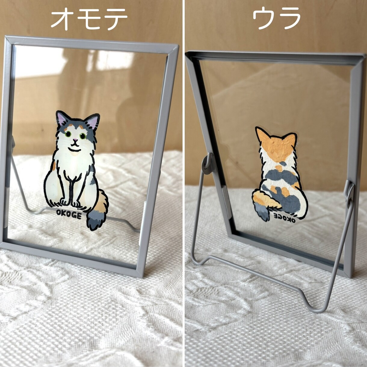 ペット似顔絵|ガラスフレーム|アクリル画で描きます 大好きなペット達のデフォルメした似顔絵描きます！ イメージ3