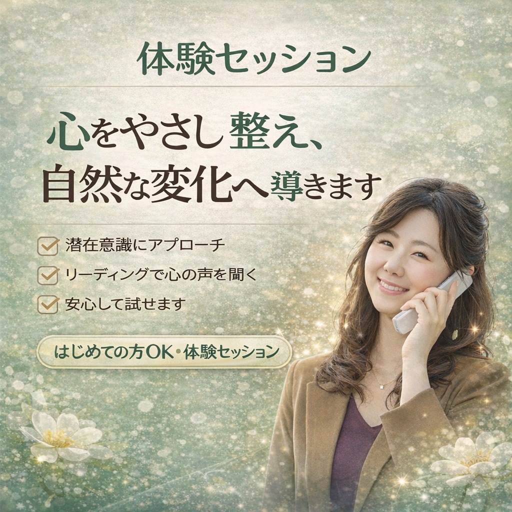 心をやさしく整え、自然な変化へ導きヒーリングします 初めてでも安心して受けられるヒーリングです。 イメージ1