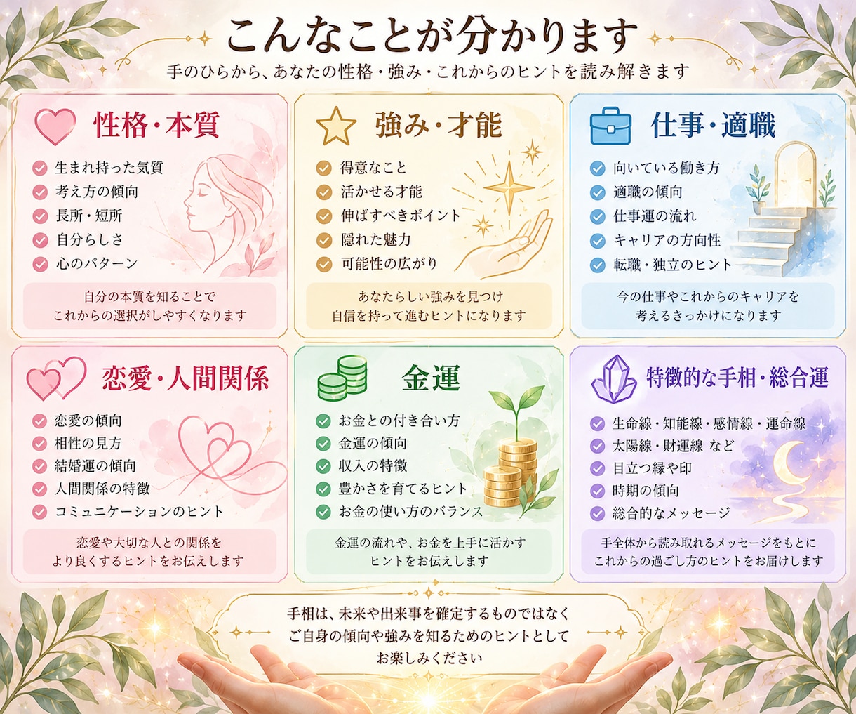 両手の写真から画像付き手相鑑定書を作成します 出品記念500円｜画像解説＋2,000字以上！｜24時間以内 イメージ4