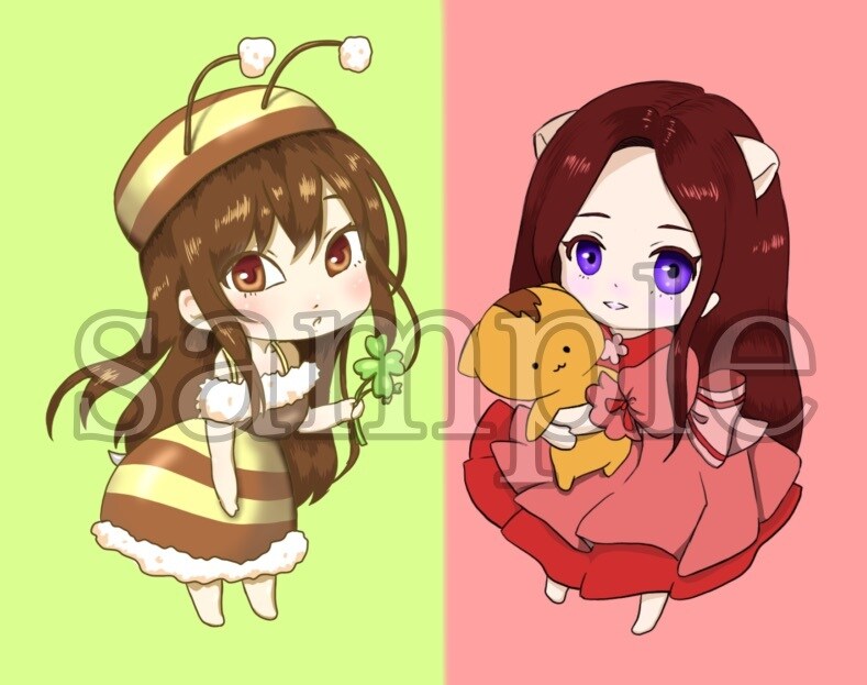 2頭身のアイコンキャラクターを制作します SNSのアカウントをより個性のあるものに イメージ1