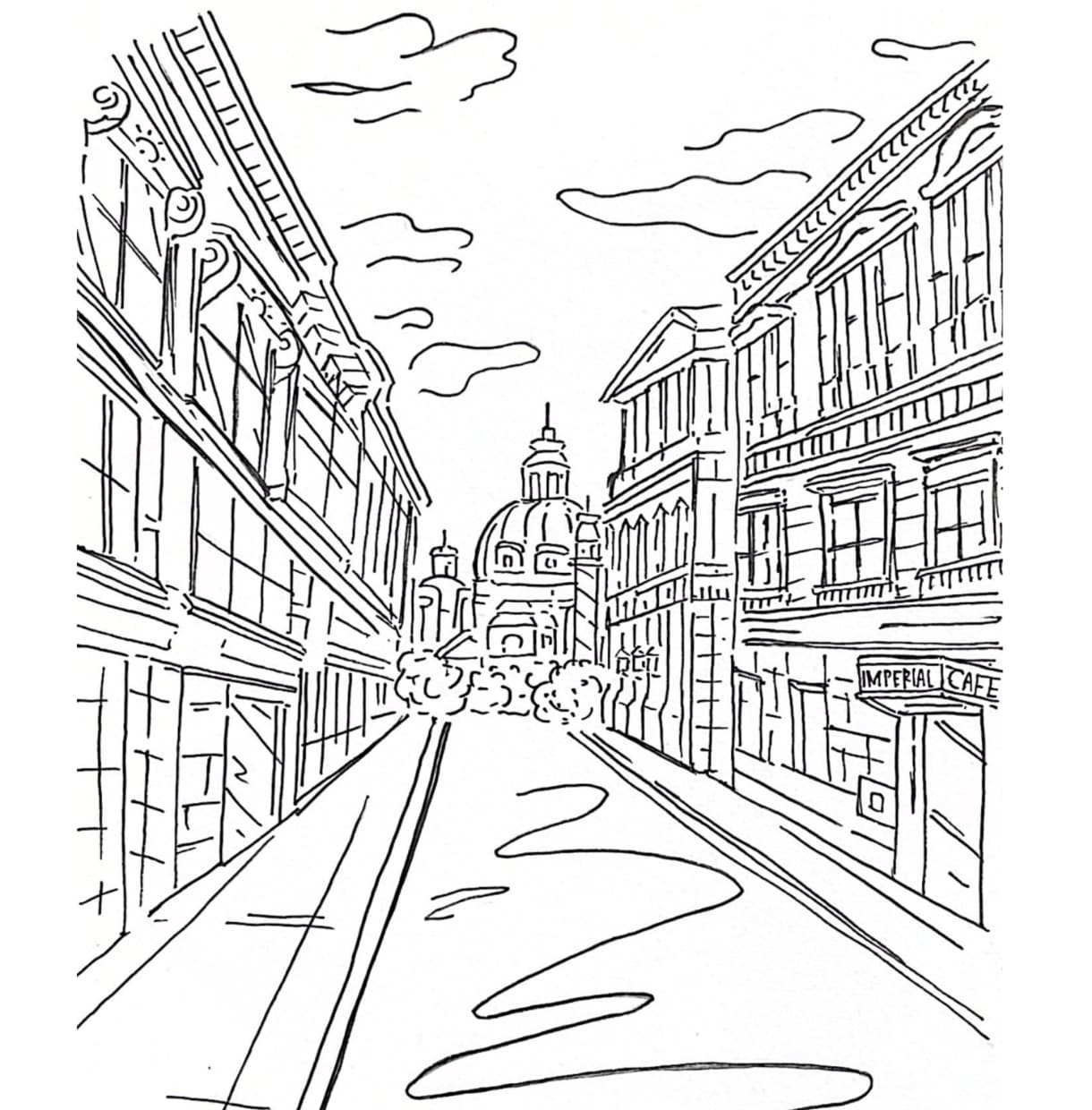 シンプルな線画で、おしゃれな風景画 描きます パンフレット、チラシ、挿絵にも◎細部まで丁寧にお描きします！ イメージ2