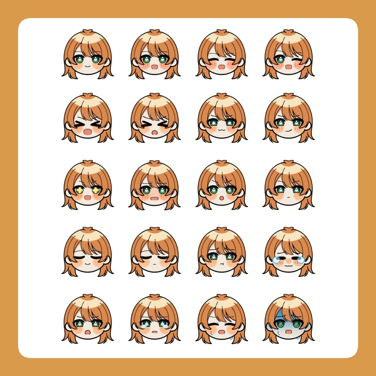 正面顔ミニキャラリアクションイラスト描きます 商用利用OK！！配信やメンバーシップバッジなどに！ イメージ3
