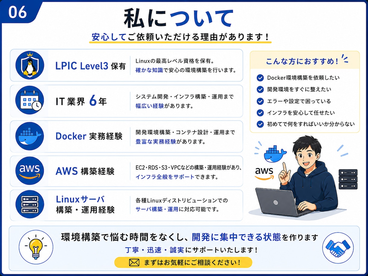 すぐ使えるDocker開発環境を構築します Dockerfile・DBまで再現できる環境を整えます イメージ6
