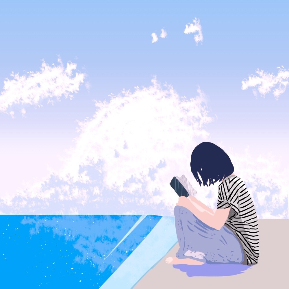 青と白を基調とした背景イラストを描きます 私独自のスタイルで、お客様に青春をお届けします。 イメージ8