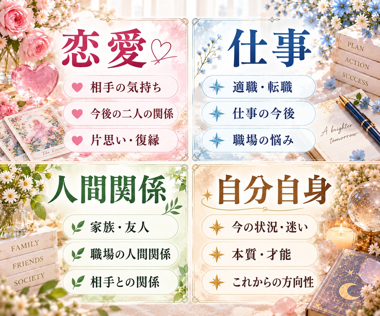 タロットでテーマに沿って個人鑑定します ひとつの悩みに、優しく寄り添うタロット鑑定 イメージ2