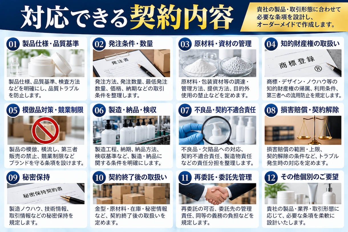 行政書士が「OEM契約書」を作成致します 契約書作成に強い行政書士が貴社の「OEM契約書」を作成します イメージ4