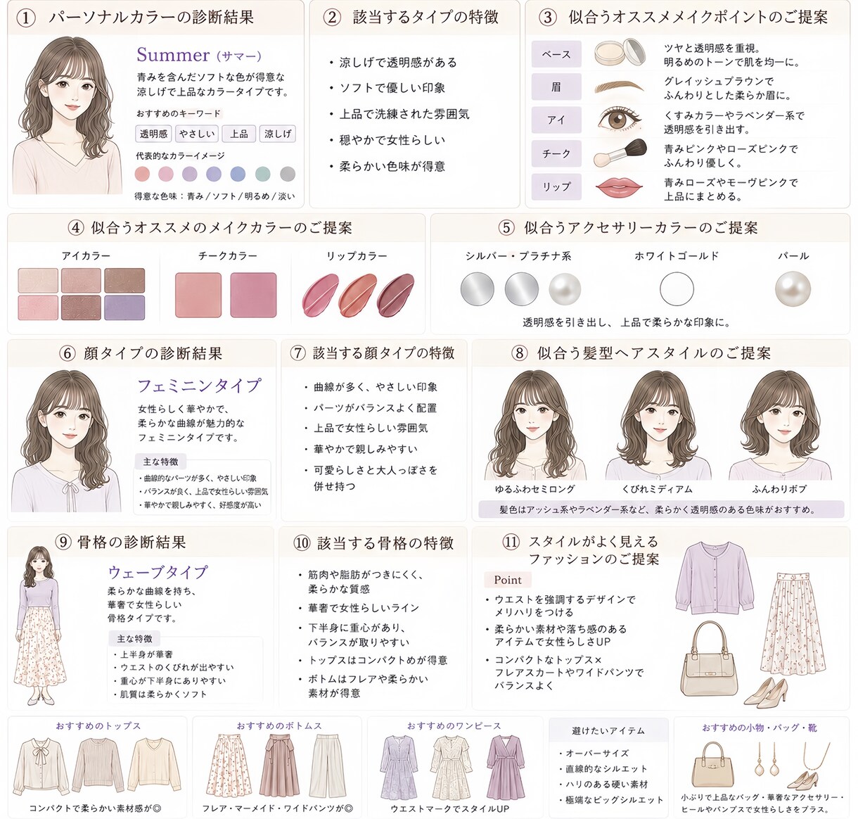 顔タイプ骨格診断パーソナルカラー16診断します ご自身の魅力に合ったヘアメイク･ファッションの提案を✧₊⁎ イメージ1