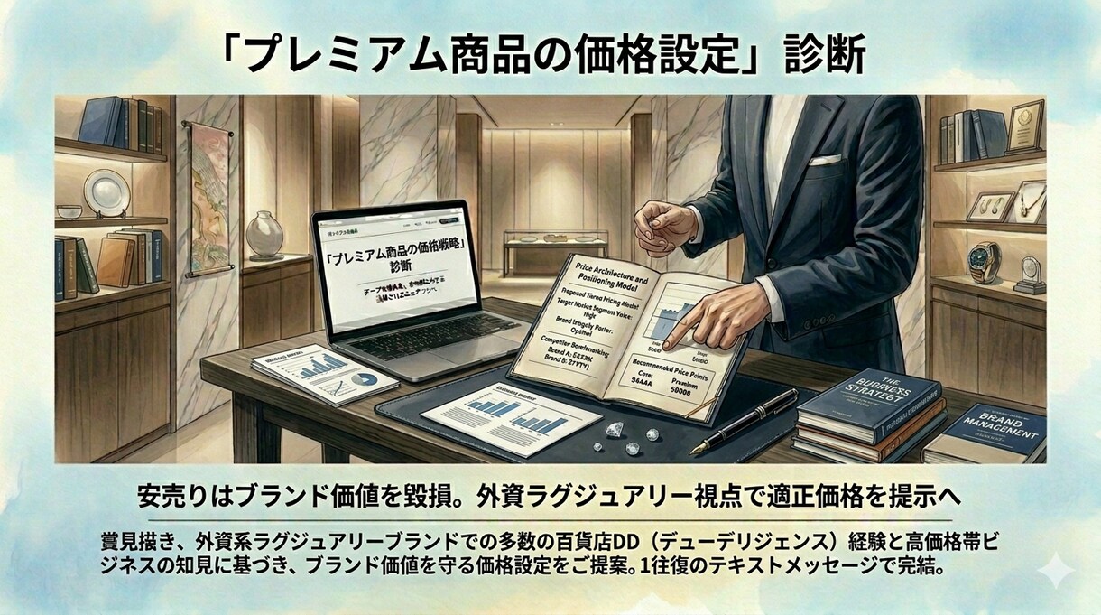 地方個人店の値付けを診断します ラグジュアリー・百貨店取引のプロが利益構造の矛盾を指摘 イメージ1