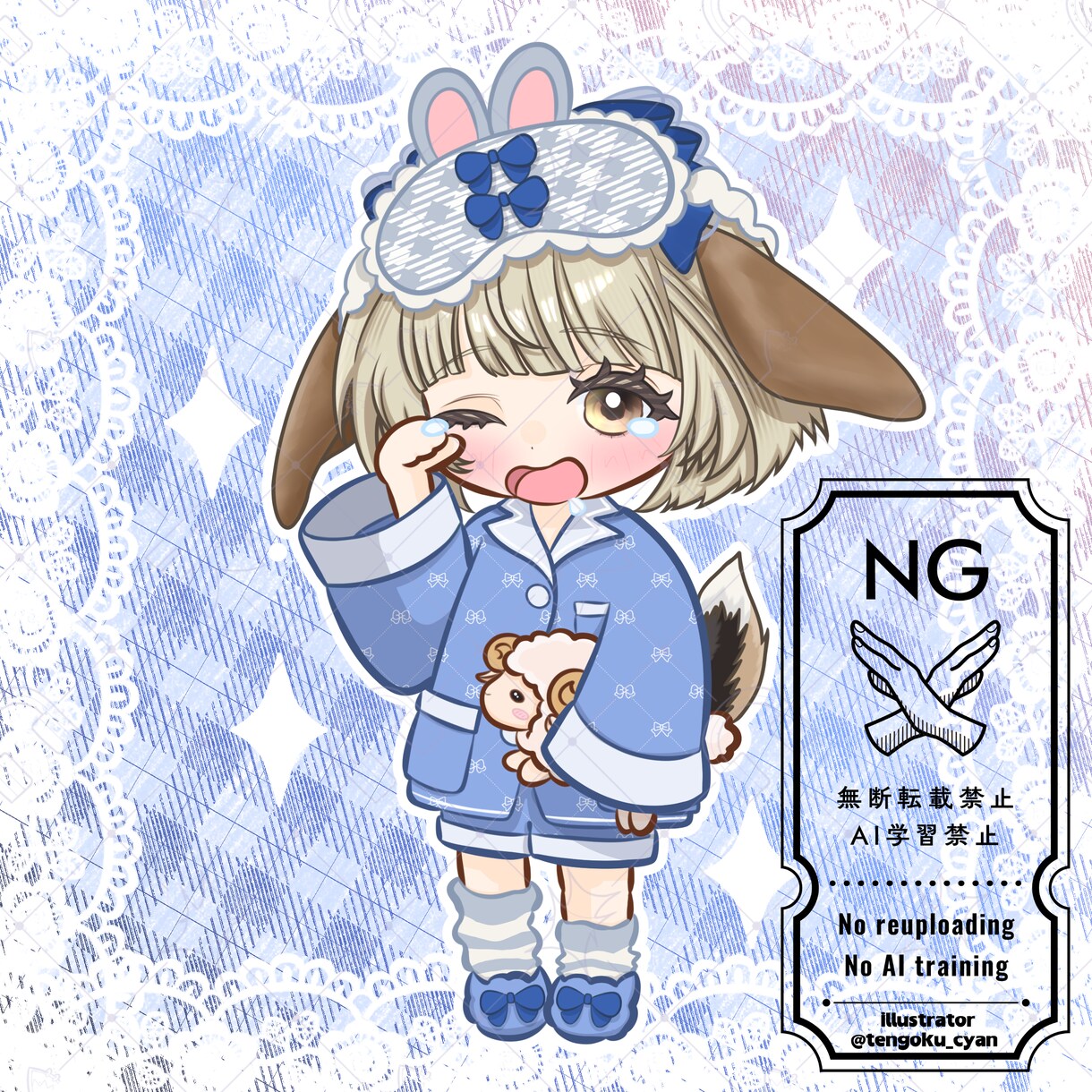 商用利用可！【ねむねむパジャマ】ミニキャラ描きます ライバー活動をお手伝い！配信/パネル開け/アイコン/グッズ イメージ10