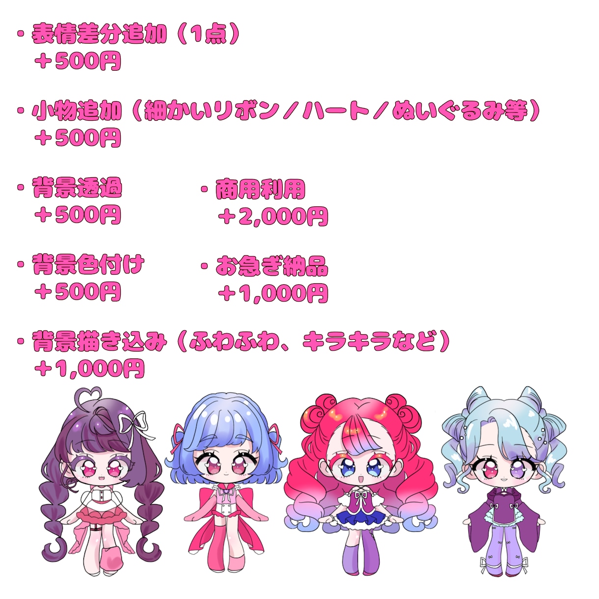 かわいいミニキャラお描きいたします キラキラ可愛いミニキャラをお描きいたします！ イメージ2