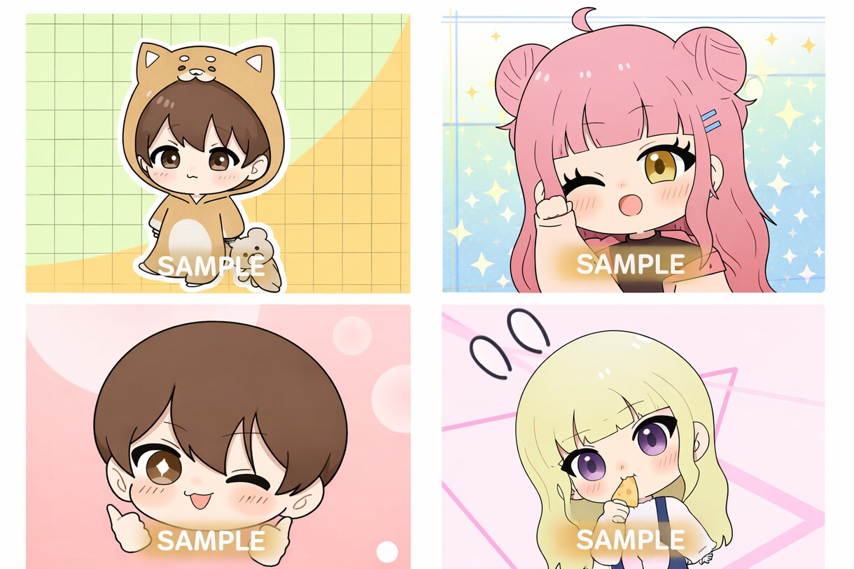 ちびキャラ描きます SNSアイコンや配信用に使えるキャラクター イメージ1