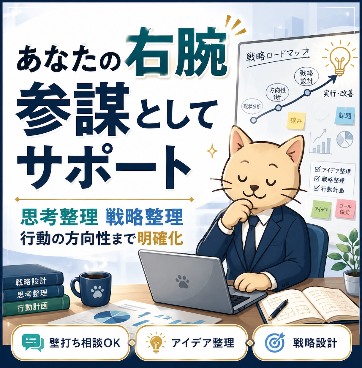 あなたの右腕・参謀としてサポートします 思考の整理・戦略の方向性を最短で導きます イメージ1