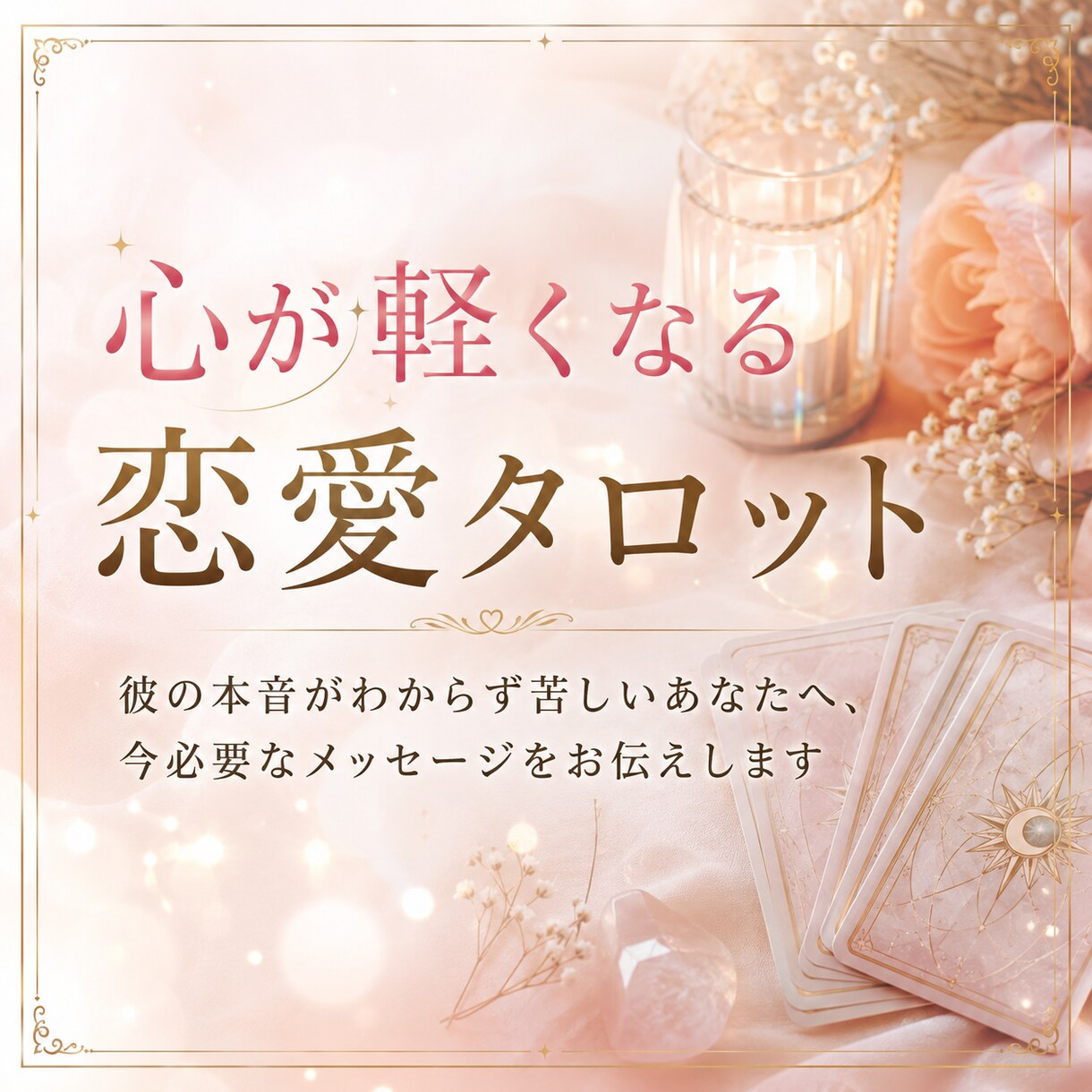 心が軽くなる恋愛タロット｜本音と未来を読み解きます あなたと彼の関係に今必要なメッセージをお届けします イメージ1