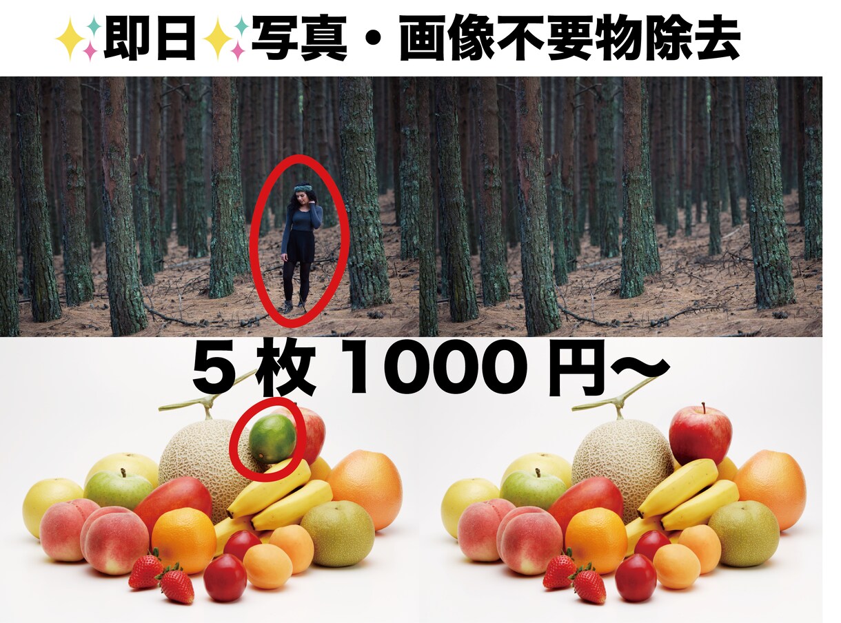 画像や写真の不要物除去/白抜き/背景透過します 不要物除去/背景透過/白抜き/切り取り/切り抜き/白背景/ イメージ1