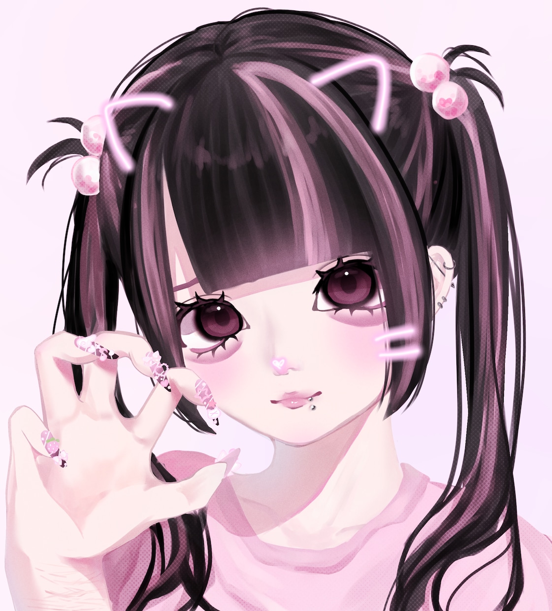 SNSアイコンイラストお描きします 2.5次元絵柄の地雷系、量産型イラストお描きします イメージ1