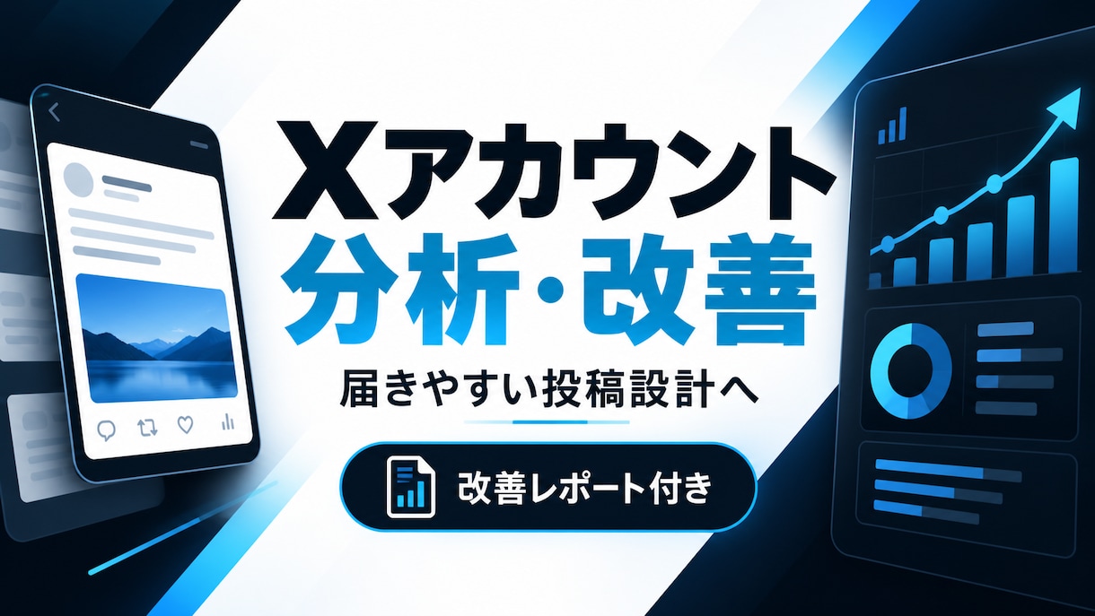Xアカウントの改善を支援します 投稿内容・反応・検索導線を分析し改善提案 イメージ1