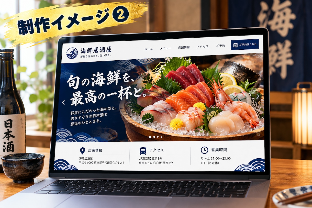 飲食店向けの高品質HPサイト作成します 行きたくなる店は、見たくなるサイトから。 イメージ5