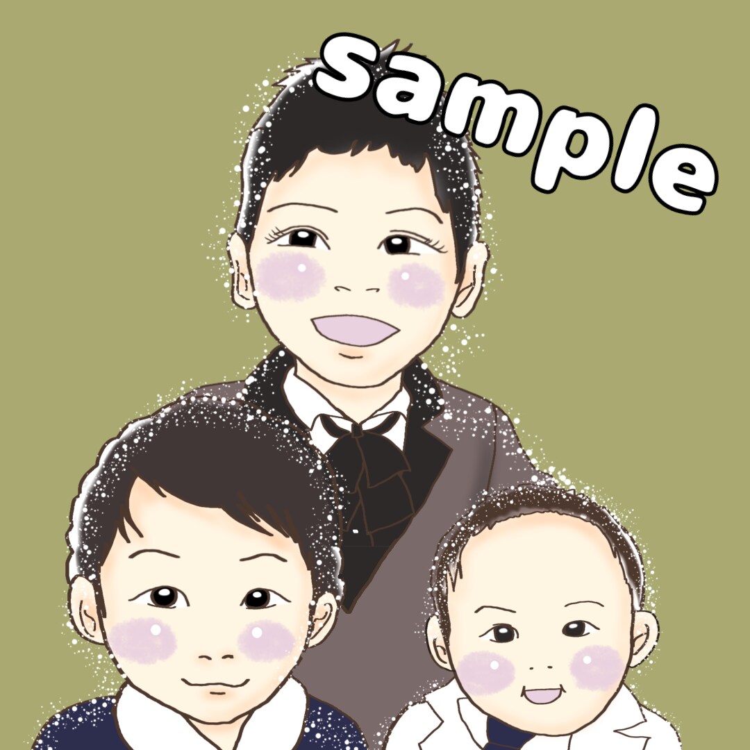 お子様の似顔絵を作成します キラキラでPOPな似顔絵、真心込めて作ります☆ イメージ3