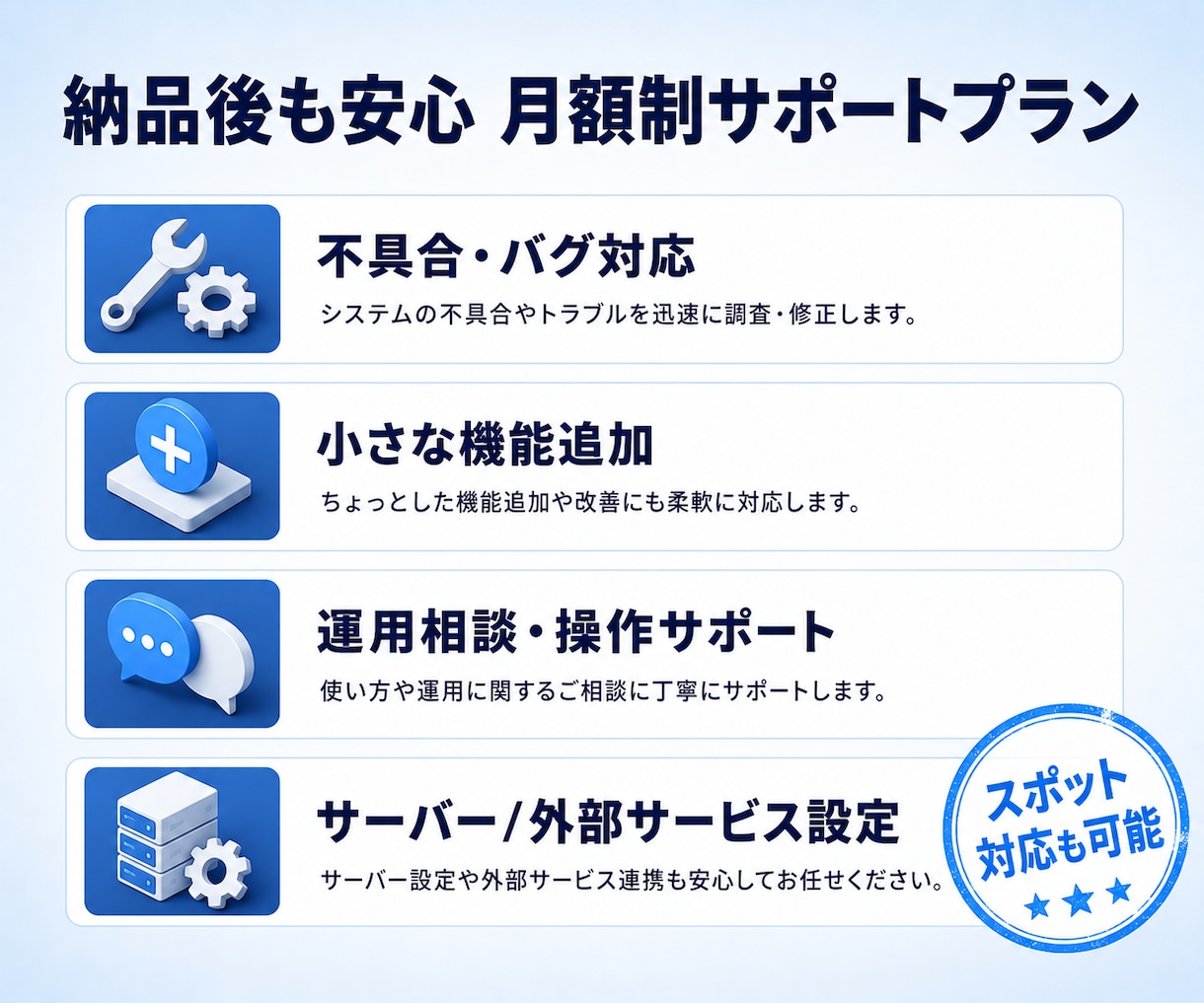 業務負担を減らすシステムをオーダーメイド開発します 開発に【AI】を活用することで低コスト・高精度・短納期を実現 イメージ6