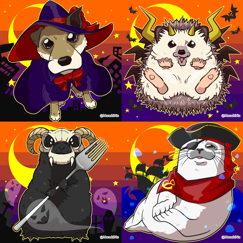 ハロウィン風のペット/動物イラスト描きます 10月1日土曜まで受付・ポップなハロウィン風イラスト描きます イメージ1