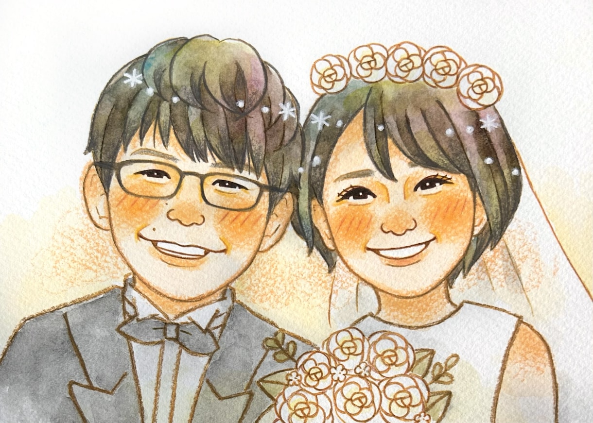 お手頃価格！！シンプルで可愛い似顔絵描きます プレゼントにも大人気♡気軽に飾れるやさしいタッチ♡ イメージ2