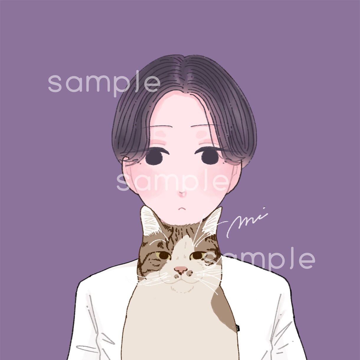 柔らかな印象の似顔絵、アイコンを描きます 柔らかだけど印象的なイラストです。 イメージ5