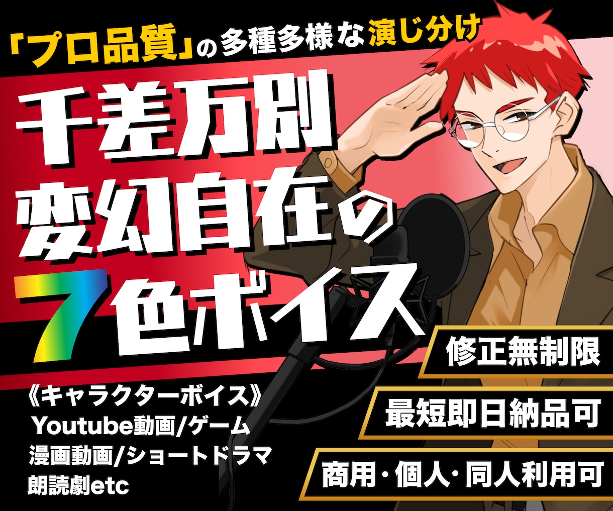 元事務所所属声優がプロの演技力でお届け致します 爽やかな若者から渋いオジサンまで幅広い役柄で対応可能です イメージ1