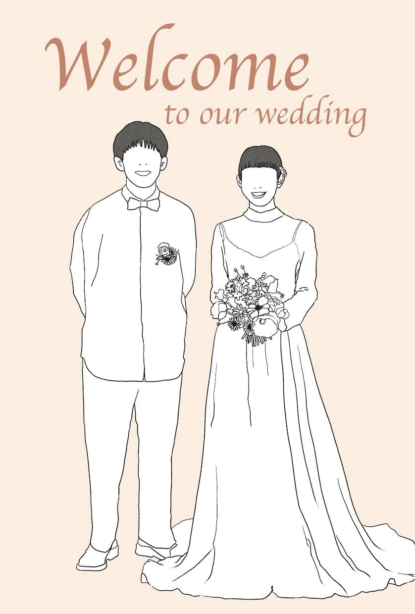 ウェルカムボードや線画イラストの作成します 結婚式やお祝いの記念、インテリアに♡ ※データお渡し イメージ2