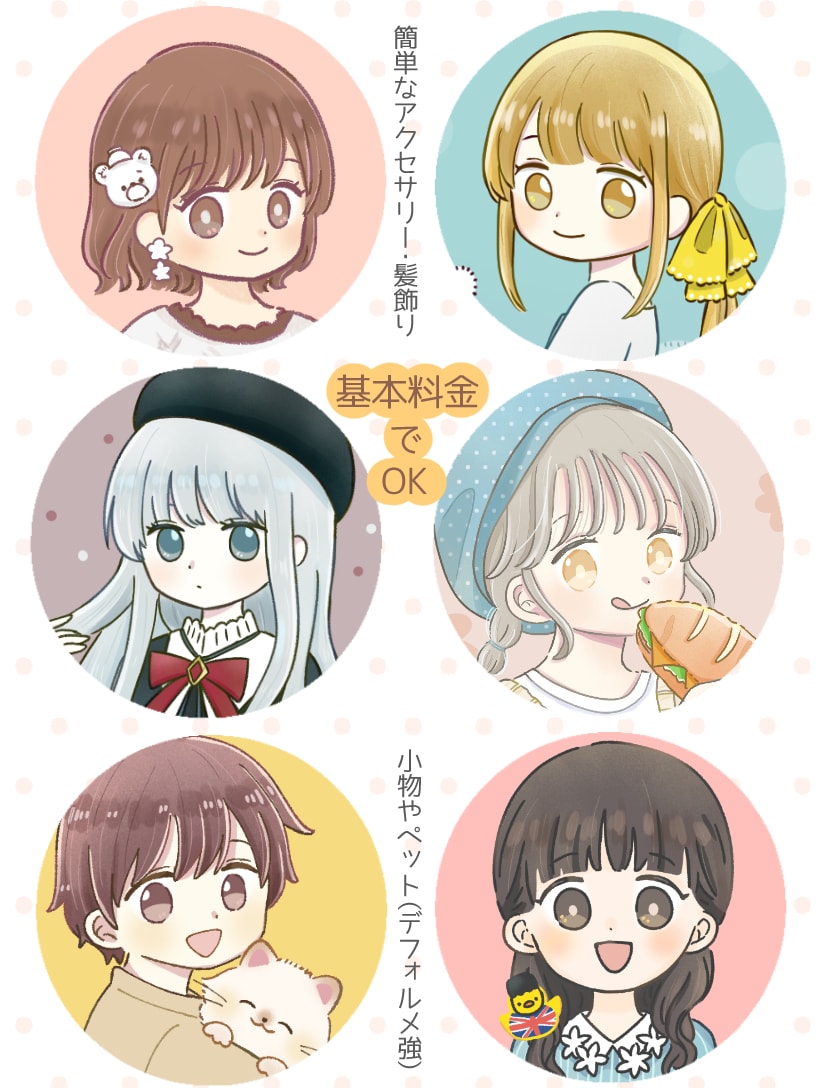 オリジナルの可愛いアイコン作成いたします 声優さんの似顔絵グッズ採用実績あり◎ イメージ3