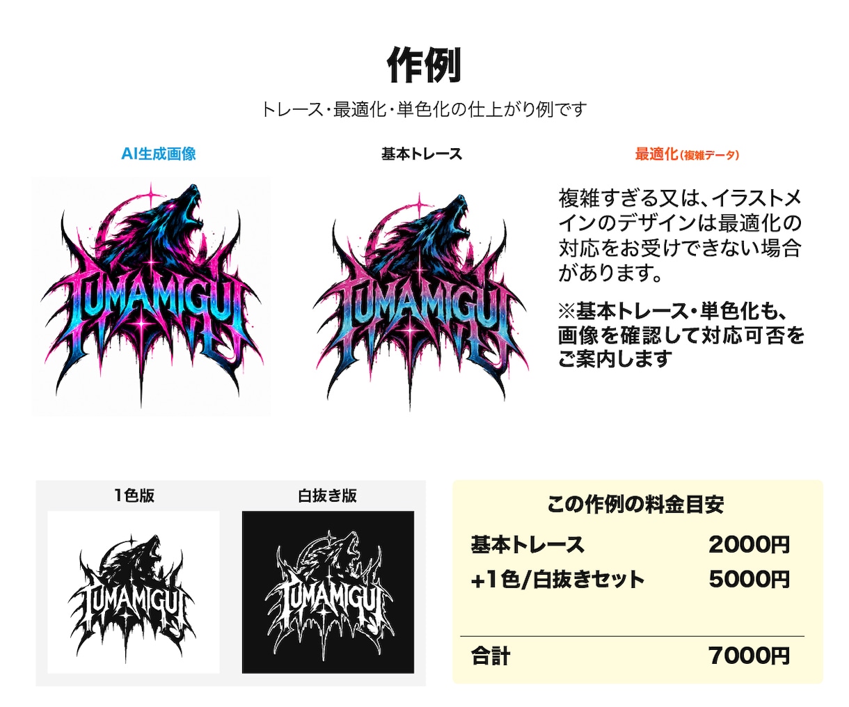 AIで作ったロゴをトレースしてAiデータにします 基本2,000円〜｜とりあえずAiにしたい方〜単色化希望まで イメージ10
