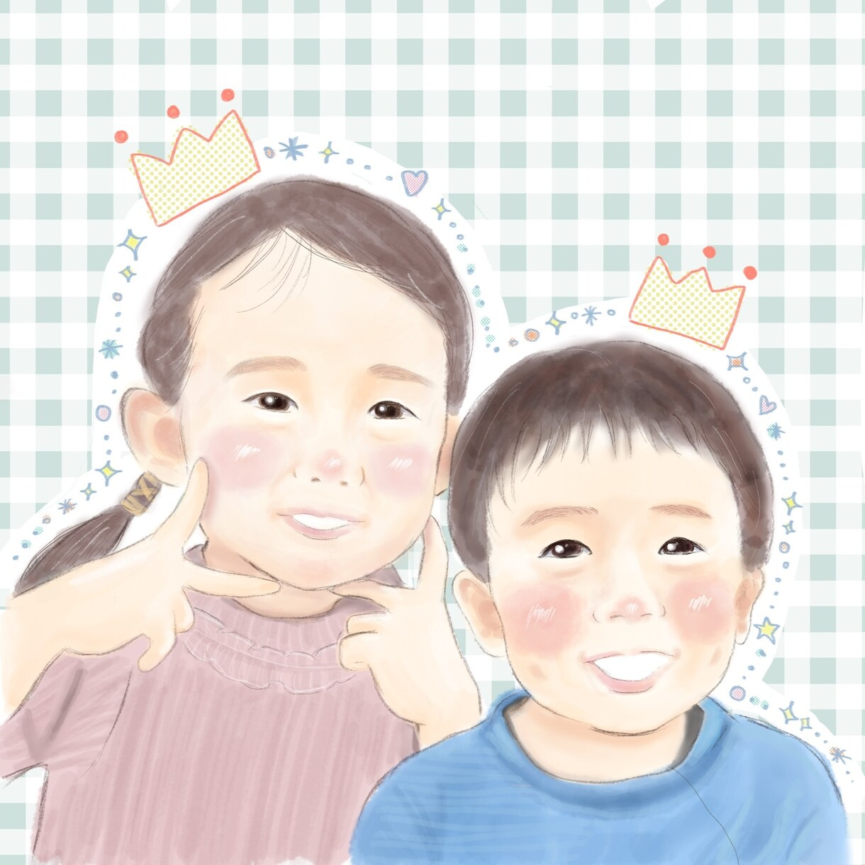 お写真を元に、ふんわり優しい似顔絵をお描きします SNSのアイコンやプレゼント、記念日などに♡ イメージ2