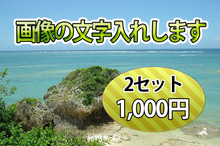2セット 画像の文字入れします 画像の文字入れを2セット分承ります。 イメージ1
